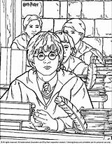 Potter Harry Coloring Sheet Studying Library Netart sketch template