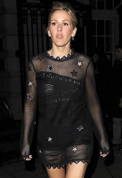 ellie goulding flashed her bum in a tiny see through black dress