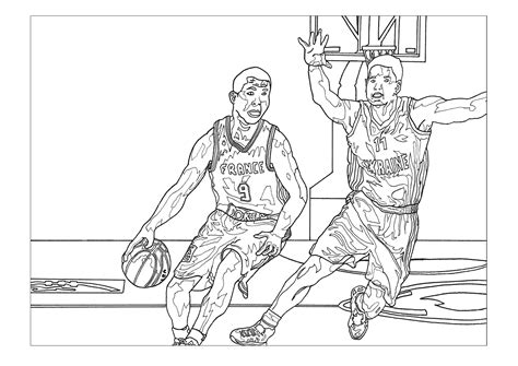 basketball sports kids coloring pages