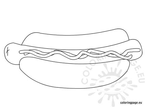 fast food hot dog coloring page