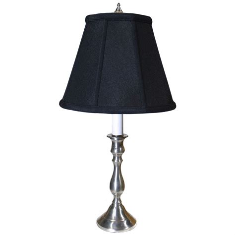 Pewter Black Shade Candlestick Table Lamp P3279 Lamps Plus