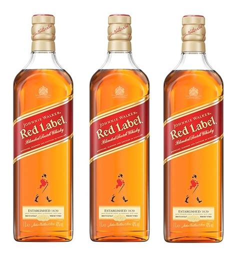 kit  whisky johnnie walker red label litro blended scotch mercado livre