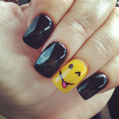smiley face   nails   statement     fun