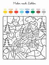 Zahlen Malen Weihnachtsbilder Ausdrucken Vorschule Farben Vorlage Vorlagen Nummern sketch template