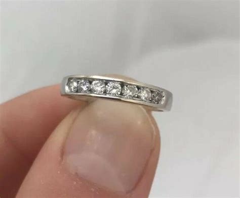 lovely  point diamond  stone  eternity ct white gold ring