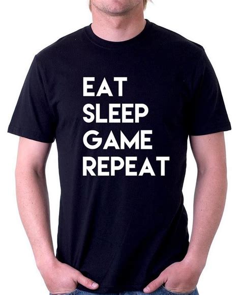 eat sleep game repeat men t shirt fashion casual funny shirt for man