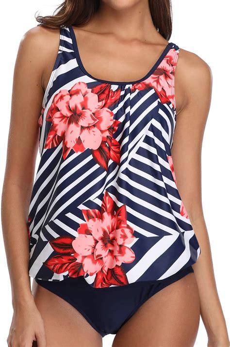 wavely blouson tankini swimsuits for women tummy control bathing suits