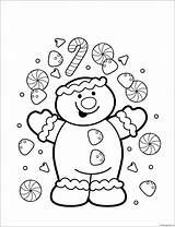Pages Gingerbread Coloring Color Christmas Kids Print sketch template