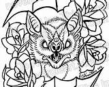 Traditional Bat Neo Coloring Template Pages sketch template