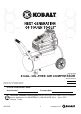 kobalt  hp  gallon  psi  volt horizontal electric air compressor  care guide