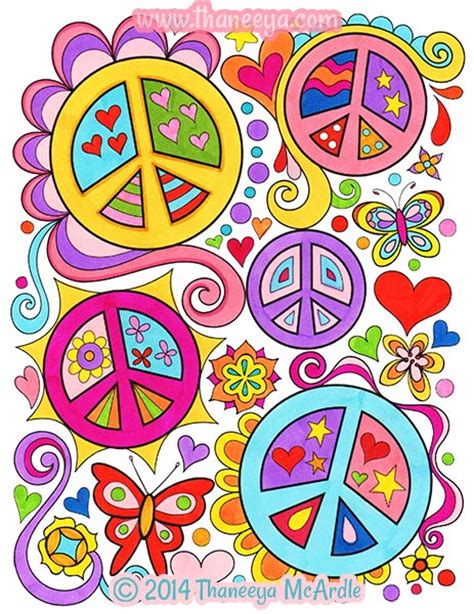 Peace And Love Coloring Book By Thaneeya Mcardle