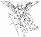 Angel Tattoo Designs Tattoos Sword Sketch Tribal Archangel Sketches Draw Women Female Drawing Guardian Men Girl Idea Top Wings Template sketch template