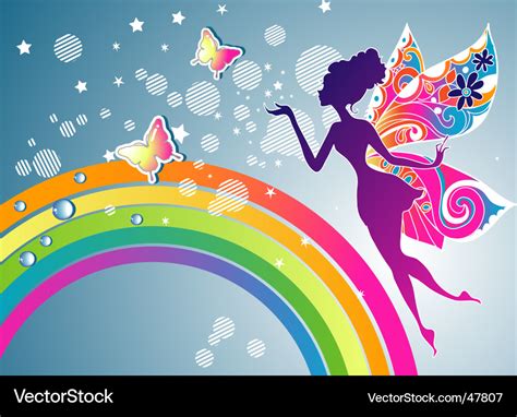 fairy rainbow graphic royalty  vector image