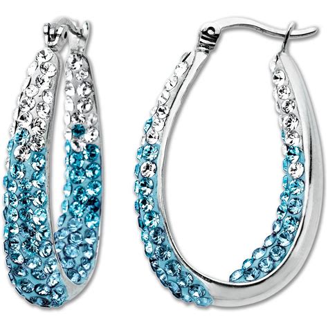 swarovski crystal hoop earrings