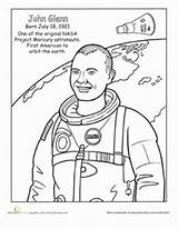 Glenn John Coloring Armstrong Neil Worksheet Education sketch template
