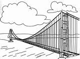 Coloring Gate Pages Golden Bridge Wonders Sheet Template 600px 81kb Popular sketch template