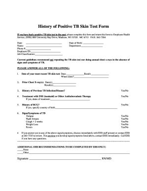 tb test results form fill  printable fillable blank pdffiller