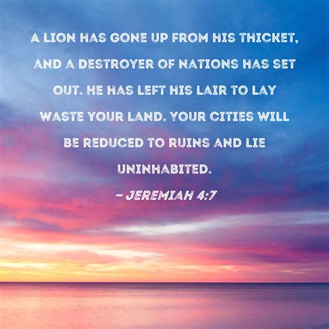 jeremiah   lion      thicket   destroyer