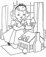 Little Girls Coloring Vintage Paint Favorite Book Qisforquilter Embroidery sketch template