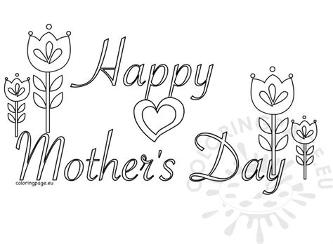 happy mothers day card  colour coloring page