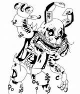 Fnaf Freddy Springtrap Bonnie Foxy Colorir Nightmare Freddys Imprimir Puppy Dibujar Funtime sketch template