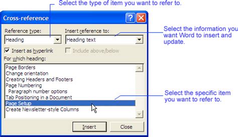 creating cross references