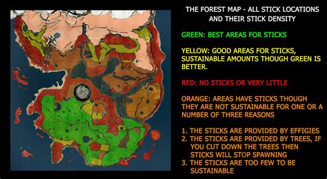 map  stick locations   forest theforest
