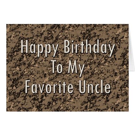 happy birthday   favorite uncle greeting card zazzle