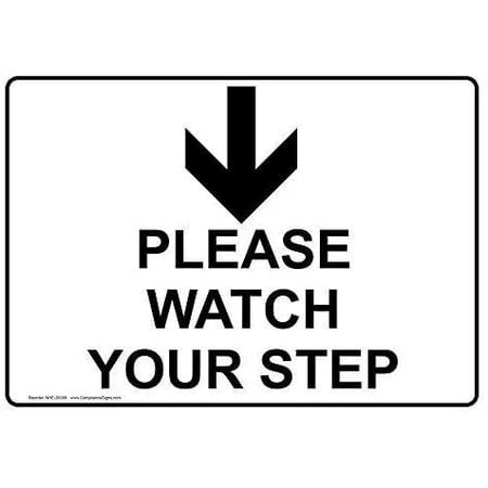 step doarrow sign decal warning stickers vinyl seadhesive safety wall sign