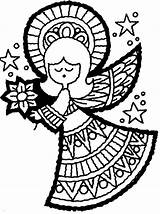 Coloring Angel Christmas Pages Angels Printable Kids Color Colouring Print Sheets Printables Holiday Clipart Adults Season Adult Navidad Books Sheet sketch template