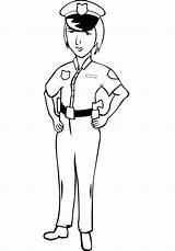 Coloring Pages Police Woman Women Female Officer Drawing Clipart Uniform Kids Sketch Leo Navy Print Goldendoodle Color Library Drawings Children sketch template