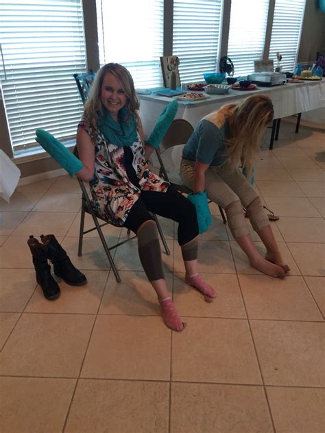 Bridal Shower Game Put Panty Hose On With Mittens And First One Wins