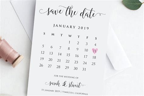 calendar save  date template printable save  date  card