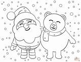 Coloring Santa Pages Bear Printable Drawing sketch template