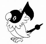 Pokemon Chatot Coloring Pages Kids 2004 Copyright Morning sketch template