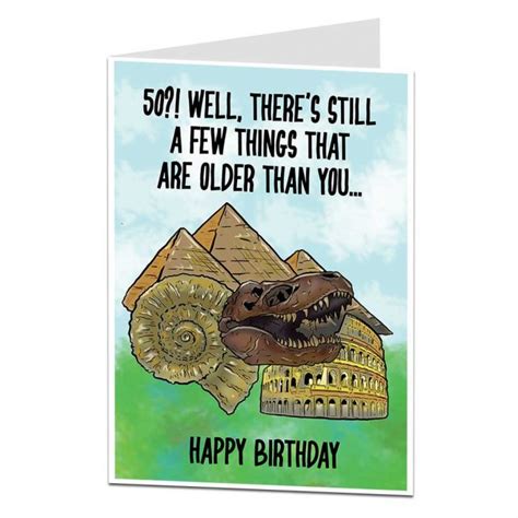 Old Af Rude 50th Birthday Card For Men And Women