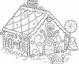 Gingerbread Coloring House Pages Printable Bestcoloringpagesforkids Via sketch template