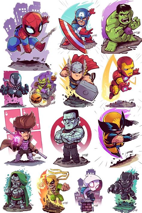 Marvel Characters By Derek Laufman Chibi Marvel Marvel Cartoons