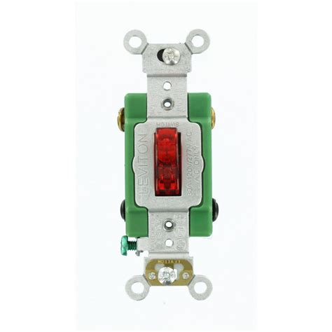 leviton  amp industrial grade heavy duty double pole pilot light toggle switch red  plr
