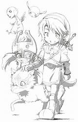 Zelda Legend Link Princess Twilight Coloring Pages Midna Breath Wild Colouring Character Wolf Legends Chibi Sketch Ocarina Line Arte Anime sketch template