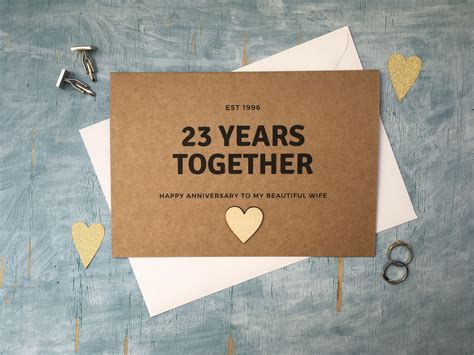 personalised custom  anniversary card  years  etsy uk