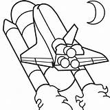 Rocket Ship Coloring Pages Drawing Kids Space Shuttle Printable Colour Clipart Drawings Outline Cartoon Booster Color Cliparts Powered Bestcoloringpagesforkids Colored sketch template