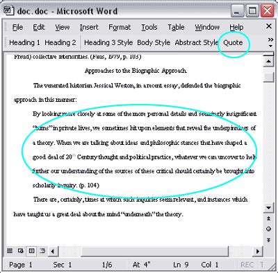 formatting quotations    paper