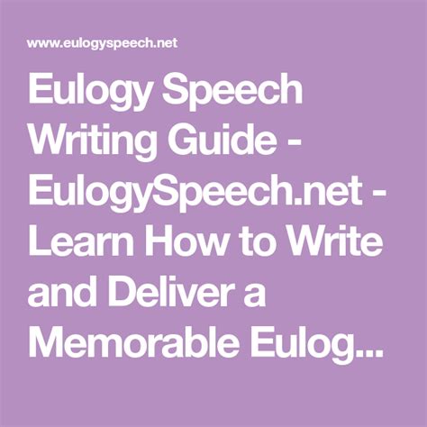 eulogy speech writing guide eulogyspeechnet learn   write