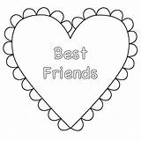 Coloring Pages Friend Valentine Friends Heart Friendship Getcoloringpages Color Printable Print sketch template