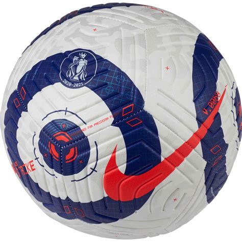 nike premier league strike soccer ball white blue  laser crimson soccerpro