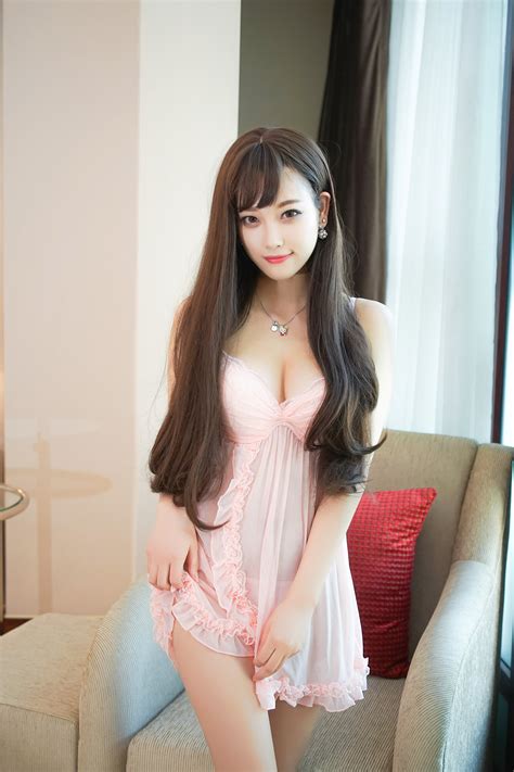Wallpaper Women Model Brunette Long Hair Asian Cleavage