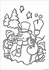 Coloring Pages Holidays Snowman Printable Happy Kids Winter Christmas Holiday Children Print Color Sheets Book Printables Library Pdf Choose Board sketch template