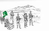 Pakistan Army Sketch Flag Pak Clipart Sketches Paintingvalley sketch template