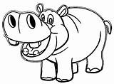 Hippopotamus Drawing Clipartmag Hippo sketch template